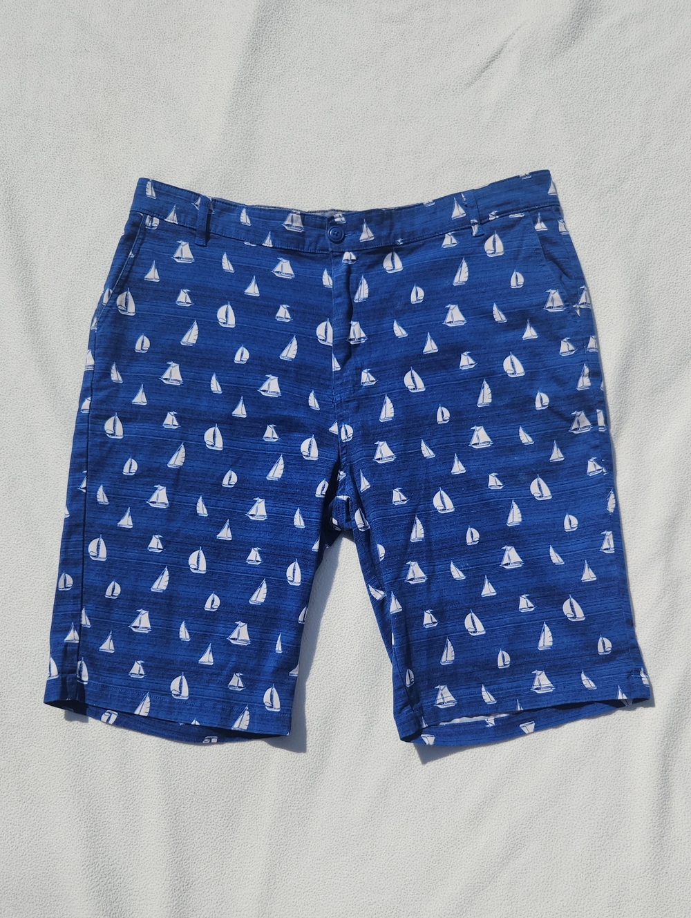 ​Company 81 Men's Sailboat Print Chino Shorts - Blue & White (Size 38)